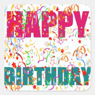 Sticker Carré Fêter un joyeux anniversaire