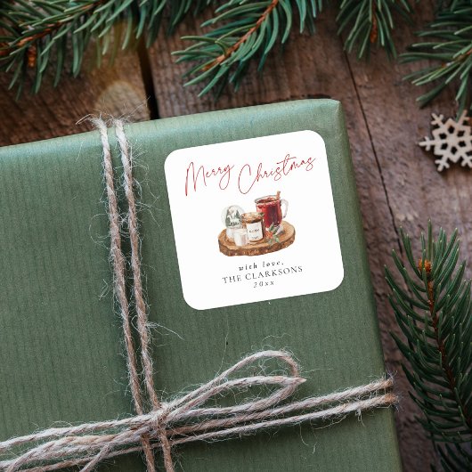 Sticker Carré Fêtes de Noël