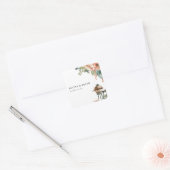 Sticker Carré Fêtons avec BBQ Couples Douche (Enveloppe)