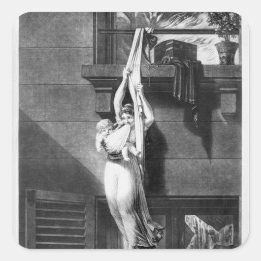 Sticker Carré Feu (Devant)