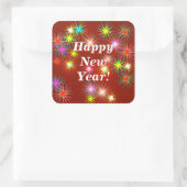 Sticker Carré Feu d'artifice du Nouvel An Flash en rouge (Sac)