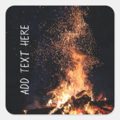Sticker Carré Feu de camp la nuit (Devant)