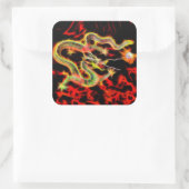 Sticker Carré Feu de serpent de dragon sur Lucky Energy (Sac)