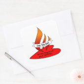 Sticker Carré Feu ou flamme et coeur avec citation Pentecôte (Enveloppe)