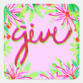 Sticker Carré Feuillage de Noël - Donner (Devant)