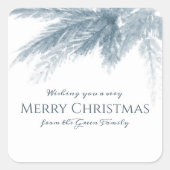 Sticker Carré Feuillage d'hiver gris à feuillage persistant de N (Devant)