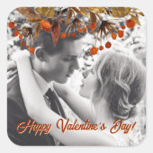 Sticker Carré Feuillage marron orange superposition Ajoutez votr (Devant)