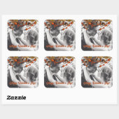 Sticker Carré Feuillage marron orange superposition Ajoutez votr (Feuille)