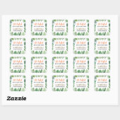 Sticker Carré Feuillage tropical + animaux d'or baby shower (Feuille)