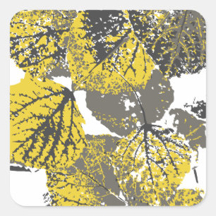 Sticker Carré feuille aspen