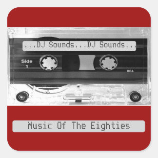 Sticker Carré Feuille audio d'enregistreur à cassettes de