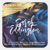 Sticker Carré Feuille bleu (Devant)