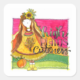 Sticker Carré Feuille d'autocollants 1,5" chacun