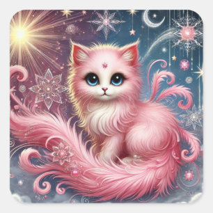 Sticker Carré Feuille d'autocollants Aura Dream Rose