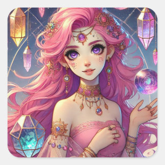 Sticker Carré Feuille d'autocollants Aura Dream Rose