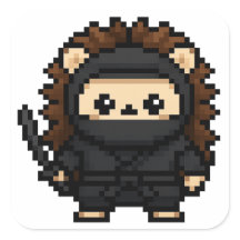 feuille d'autocollants de hérisson ninja
