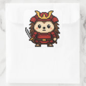 Sticker Carré feuille d'autocollants de hérisson samouraï (Sac)