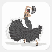 Sticker Carré Feuille d'autocollants pour danseur de flamenco (Devant)