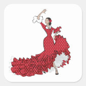 Sticker Carré Feuille d'autocollants pour danseur de flamenco (Devant)