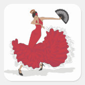 Sticker Carré Feuille d'autocollants pour danseur de flamenco (Devant)