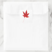 Sticker Carré Feuille d'automne simple rouge (Sac)