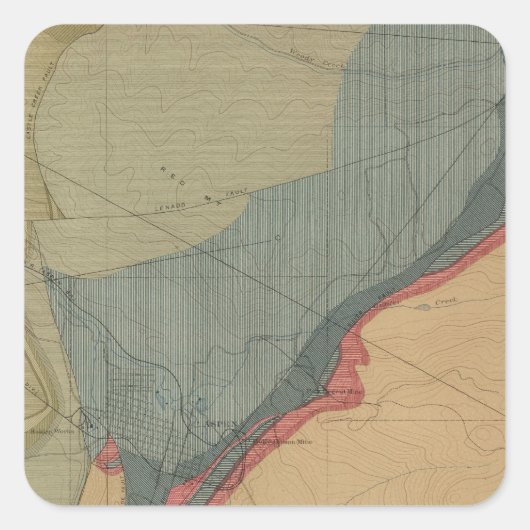 Sticker Carré Feuille de district Aspen (Devant)