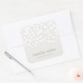 Sticker Carré Feuille de l'apparence blanche moderne (Enveloppe)