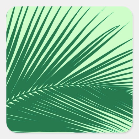 Sticker Carré Feuille de palme - émeraude et vert citron (Devant)