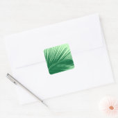Sticker Carré Feuille de palme - émeraude et vert citron (Enveloppe)