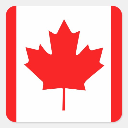 Sticker Carré Feuille d'érable canadienne (Devant)