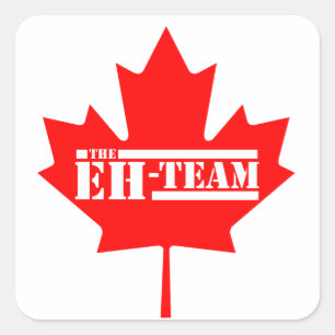 Sticker Carré Feuille d'érable de l'équipe Canada Eh