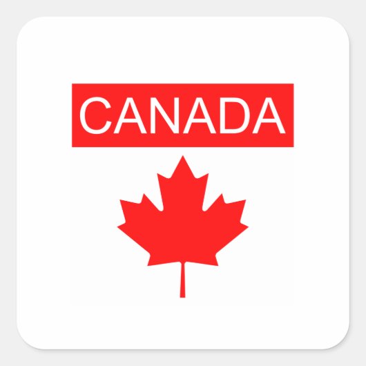Sticker Carré Feuille d'érable du Canada (Devant)