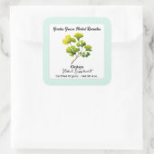 Sticker Carré Feuille Ginkgo Étiquette produit (Sac)