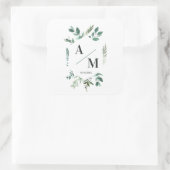 Sticker Carré Feuille Monogram spécifique au client (Sac)