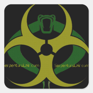 Sticker Carré Feuille toxique d'autocollant de cobra de la