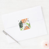 Sticker Carré feuille tropical (Enveloppe)