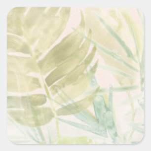 Sticker Carré Feuille tropical amorti