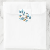Sticker Carré Feuilles Aqua Blue Gold (Sac)