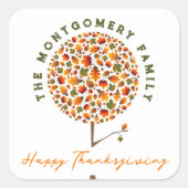 Sticker Carré Feuilles Automne Bon thanksgiving Pop Tree Automne (Devant)