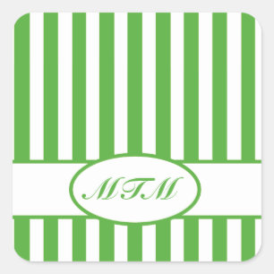 Sticker Carré Feuilles autumériques avec monogramme
