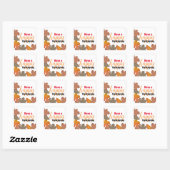 Sticker Carré Feuilles Burlap, Bon thanksgiving (Feuille)