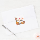 Sticker Carré Feuilles Burlap, Bon thanksgiving (Enveloppe)