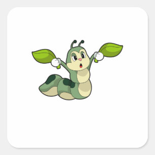 Sticker Carré Feuilles Caterpillar