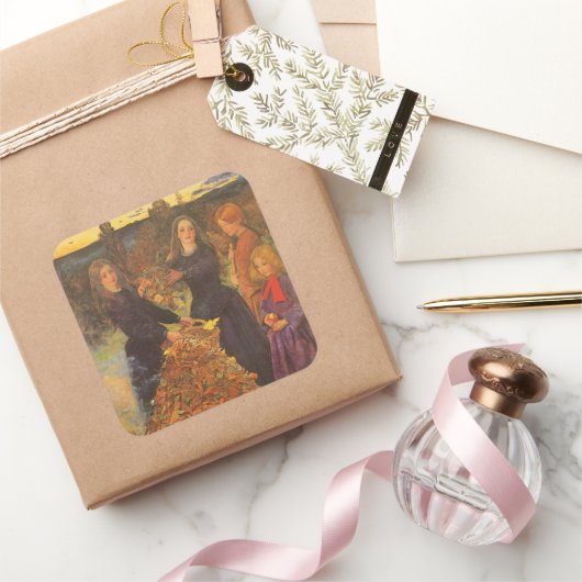 Sticker Carré Feuilles d'automne de Sir John Everett Millais (Cadeaux)