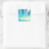 Sticker Carré Feuilles de palmier de plage adorables (Sac)