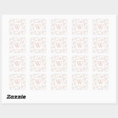 Sticker Carré Feuilles d'or Rose Monogrammes (Feuille)