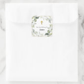 Sticker Carré Feuilles élégantes dans un double cadre doré (Sac)