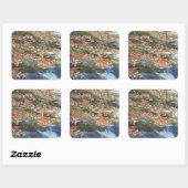 Sticker Carré feuilles, gazon et cours d'eau (Feuille)