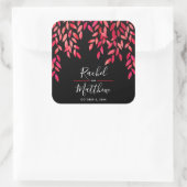 Sticker Carré Feuilles peints sur noir (Sac)