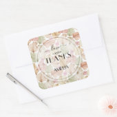 Sticker Carré Feuilles secs Boho et Mariage de fleurs (Enveloppe)